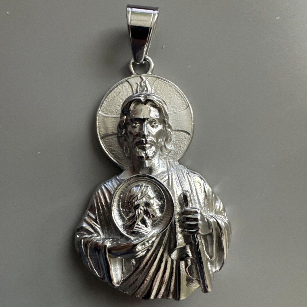 Silver Plated Stainless Steel Saint Jude Jewelry Twelve Apostles Jesus Pendant